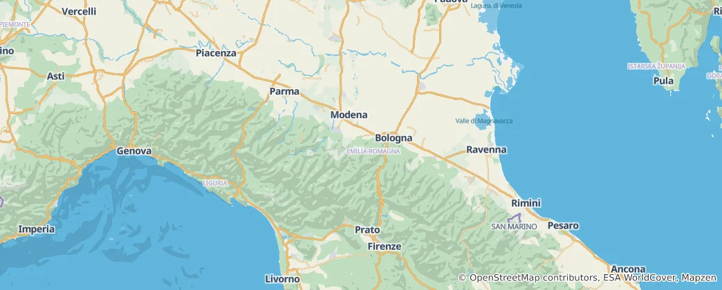 Map of Emilia-Romagna
