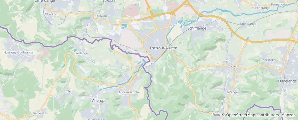 Map of Esch-sur-Alzette
