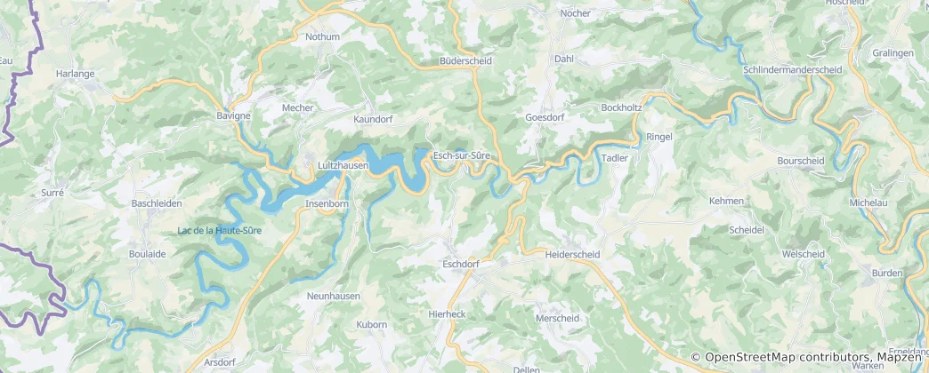 Map of Esch-sur-Sûre