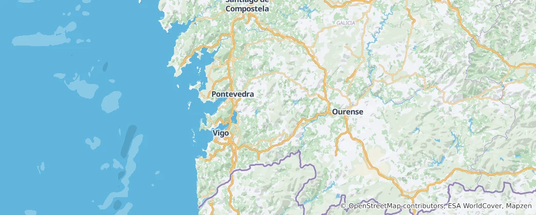 Mappa di provincia di Pontevedra