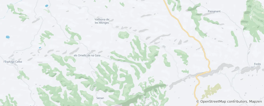 Mappa di Vallbona de les Monges