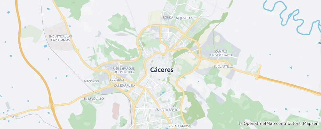 Map of Cáceres city