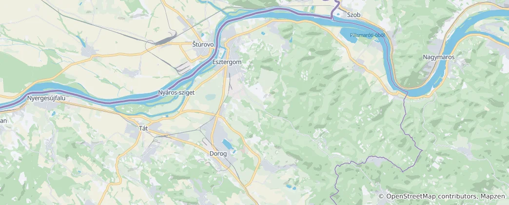 Map of Esztergom