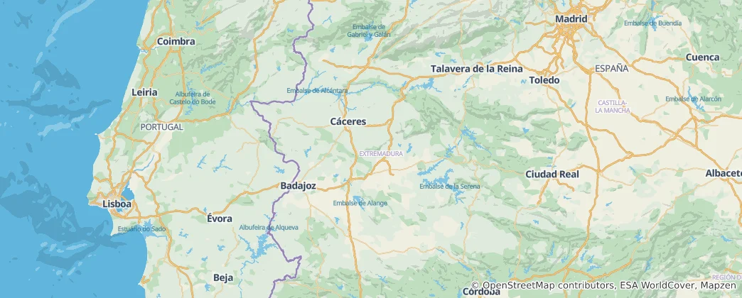 Carte de Estrémadure