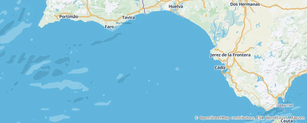 Mapa Cádizský záliv