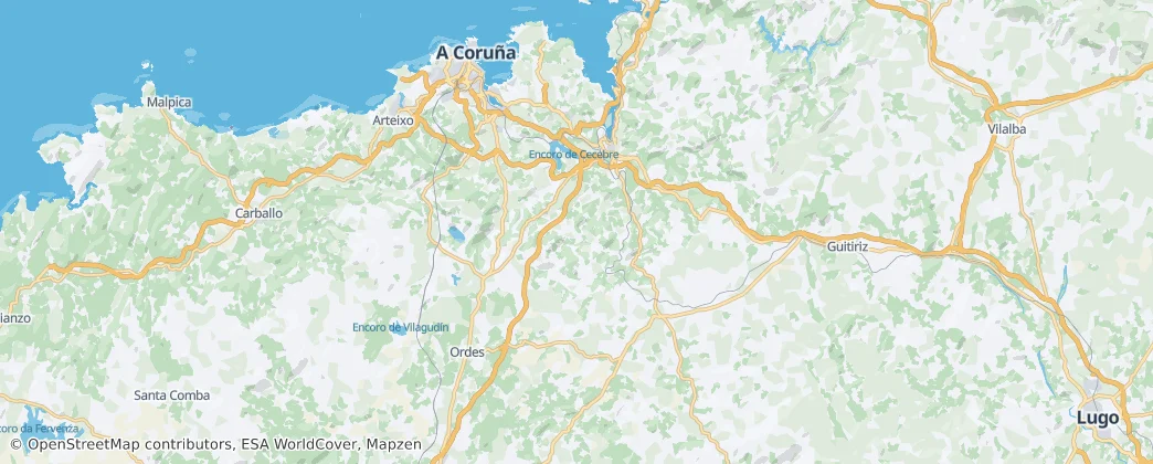 Marinas Corunesas e Terras do Mandeo Biosphere Reserve – Mapa