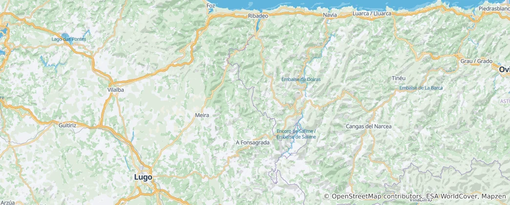 Karte von Río Eo, Oscos and Terras de Burón Biosphere Reserve