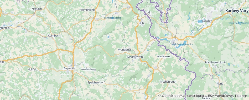 Karte von Fichtelgebirge