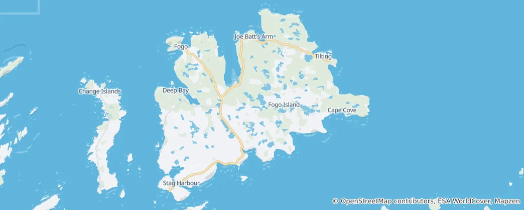 Karte von Fogo Island