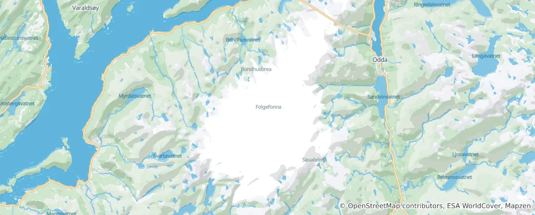 Mapa Folgefonna