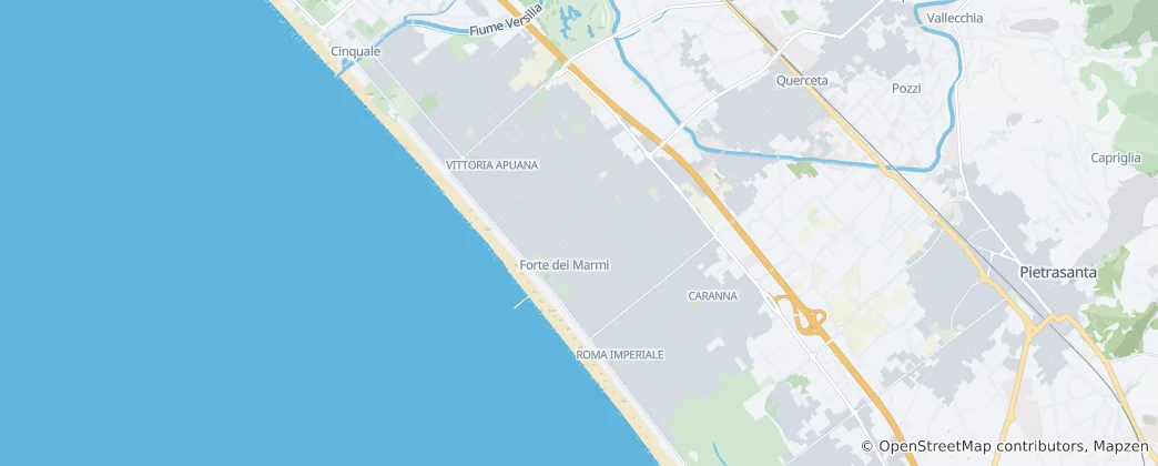 Kaart van Forte dei Marmi