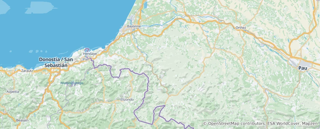 Mappa di arrondissement di Bayonne