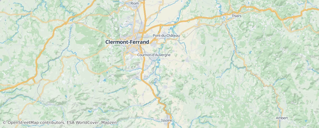 Mapa de arrondissement of Clermont-Ferrand