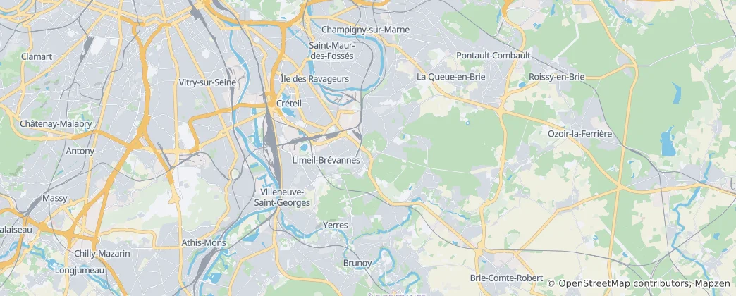 Map of arrondissement of Créteil