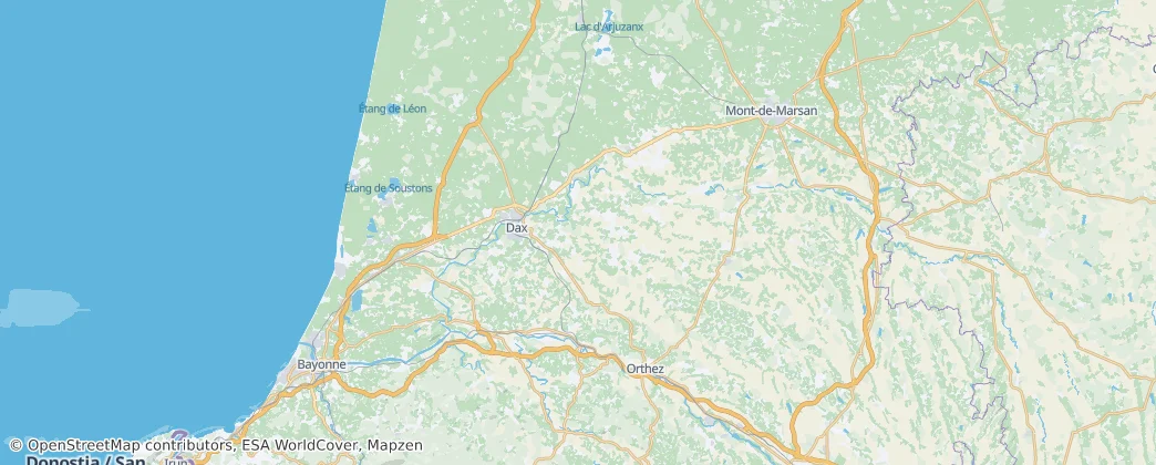 Arrondissement Dax – Mapa