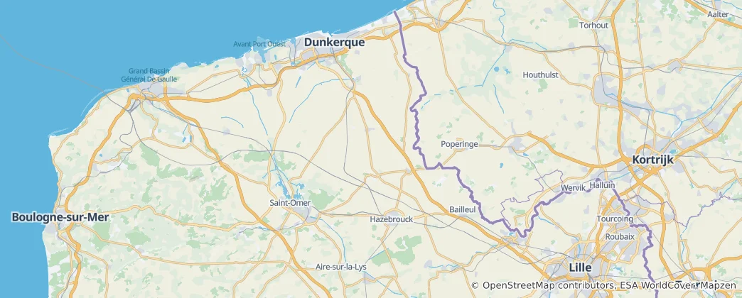 Mapa Okręg Dunkierka
