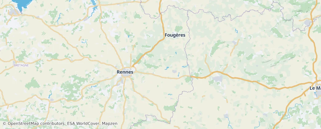 arrondissement of Fougères — mapa