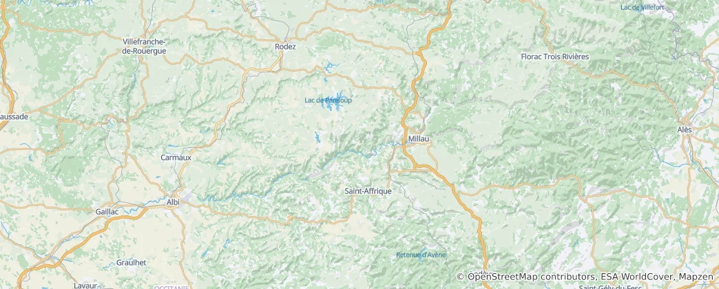 Mapa Okręg Millau