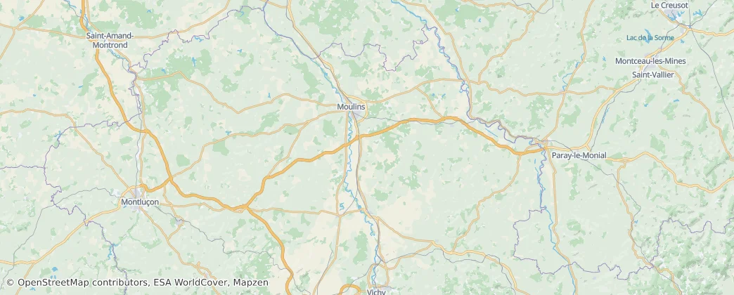 Okręg Moulins — mapa