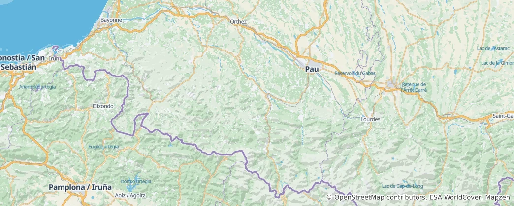 Mappa di arrondissement di Oloron-Sainte-Marie