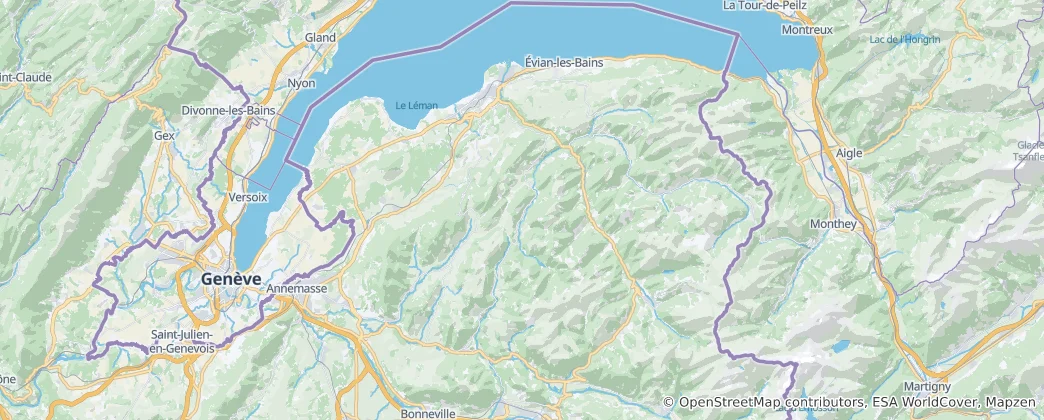 Mappa di arrondissement di Thonon-les-Bains