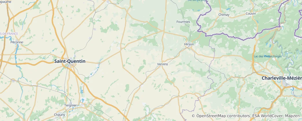 Map of arrondissement of Vervins