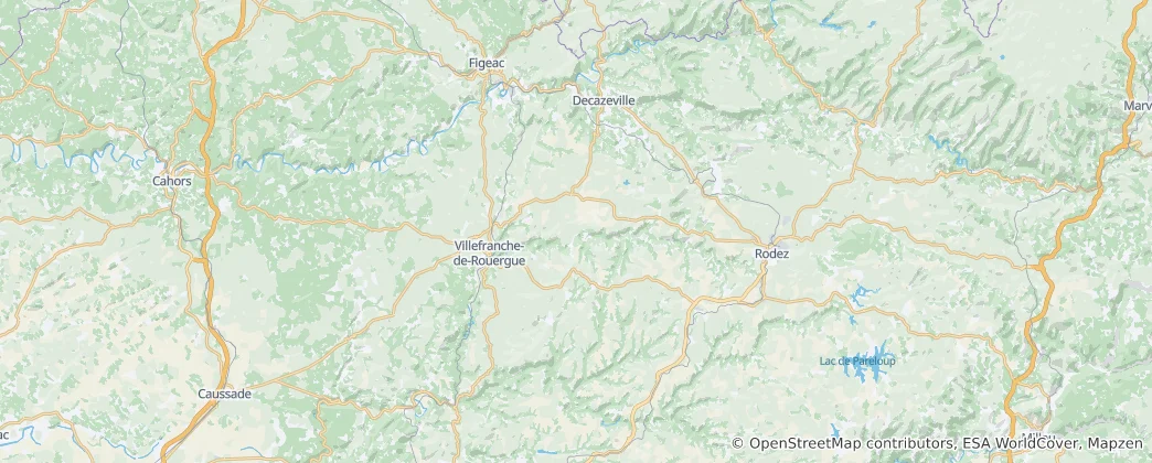Mapa Okręg Villefranche-de-Rouergue