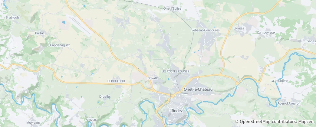 Mappa di Rodez-Onet
