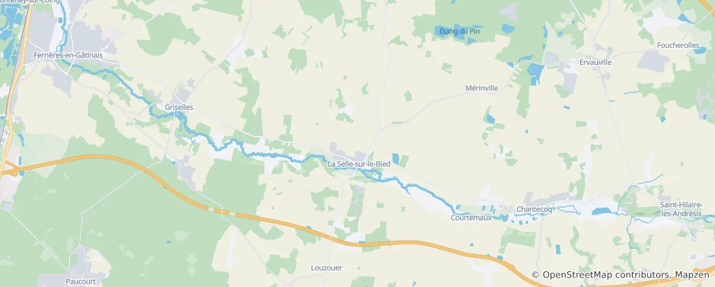 Map of La Selle-sur-le-Bied