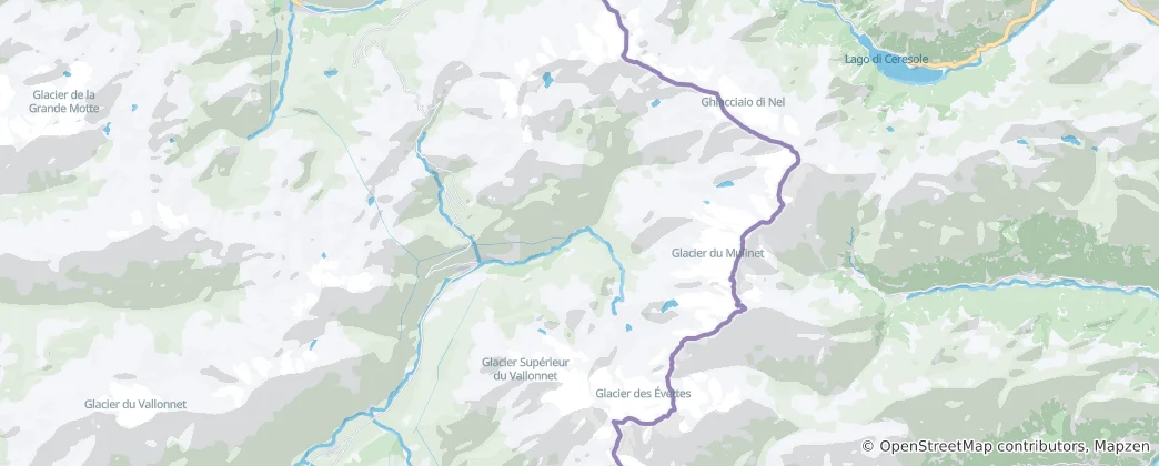 Mapa Bonneval-sur-Arc