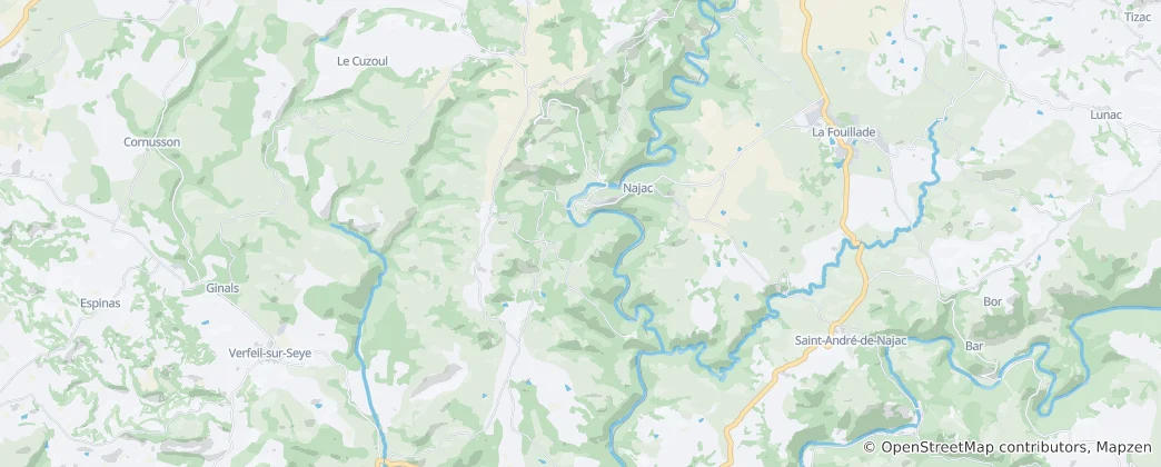Mapa de Najac