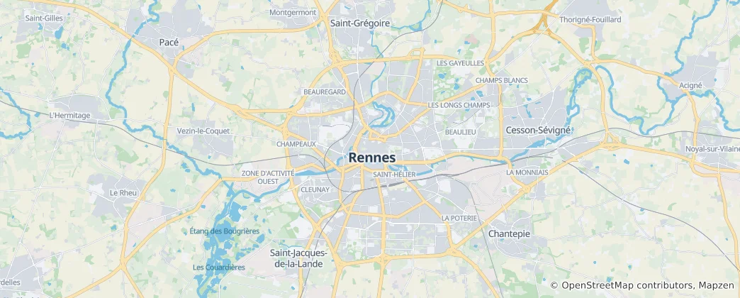 Map of Rennes