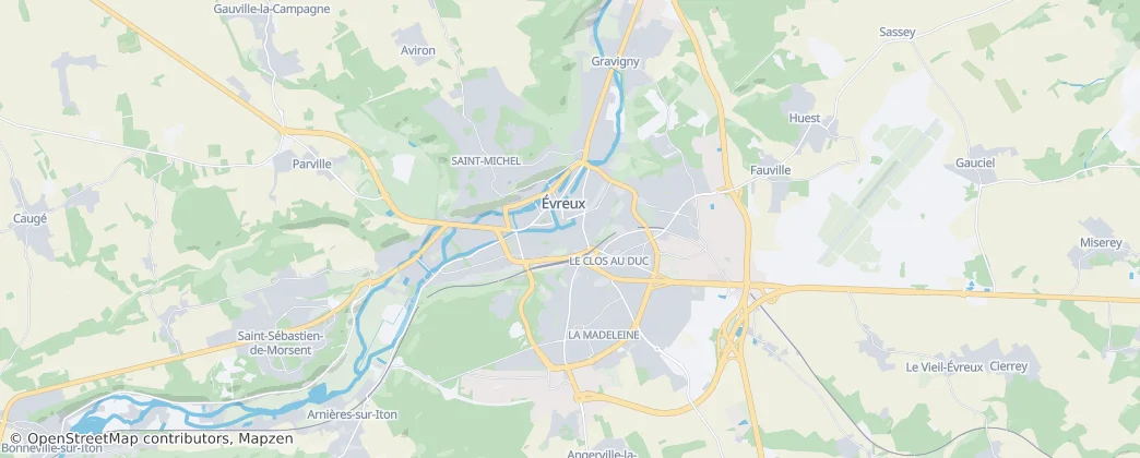 Karte von Évreux