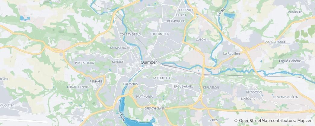 Karte von Quimper
