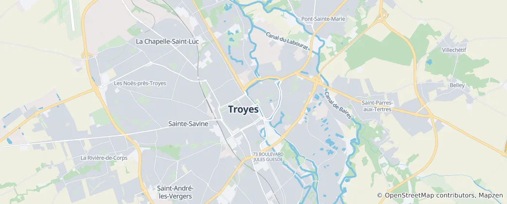 Mapa Troyes