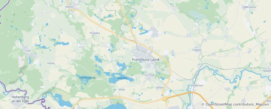 Map of Frantiskovy Lazne
