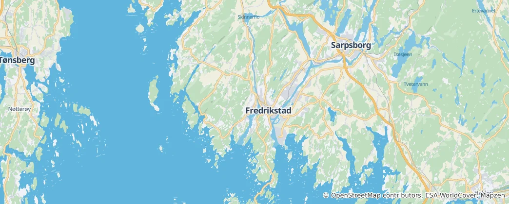 Map of Fredrikstad Municipality
