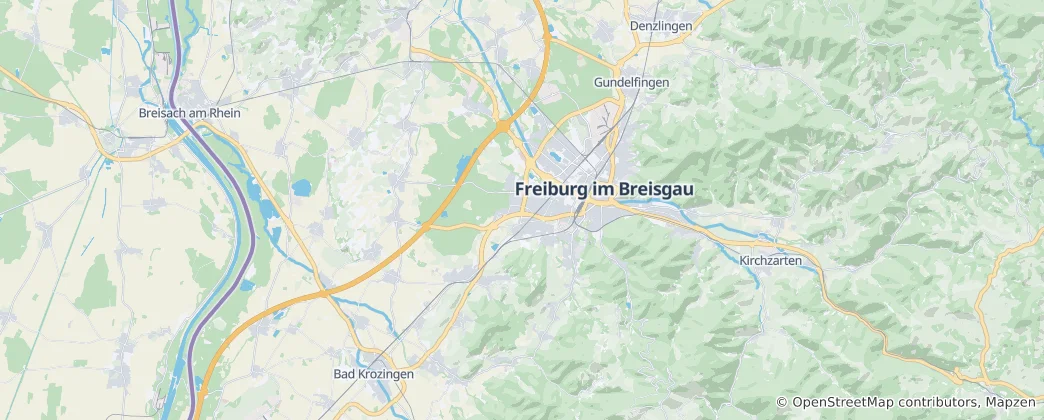 Mapa Fryburg Bryzgowijski