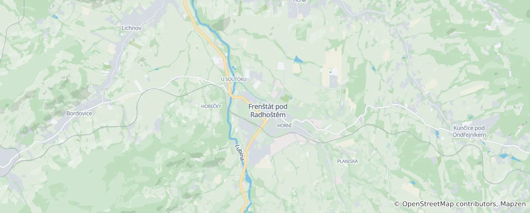 Map of Frenštát pod Radhoštěm