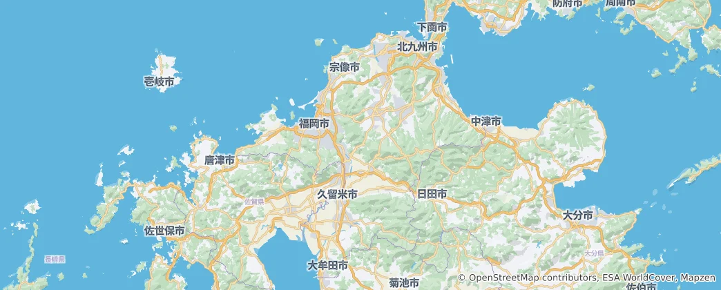 Karte von Präfektur Fukuoka