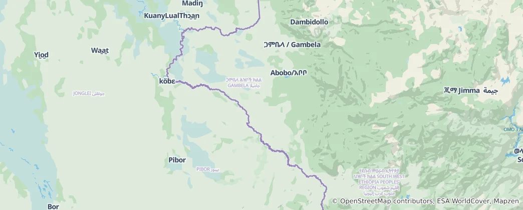 Map of Gambela Region