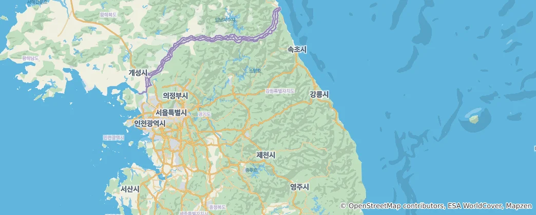 Mappa di Gangwon