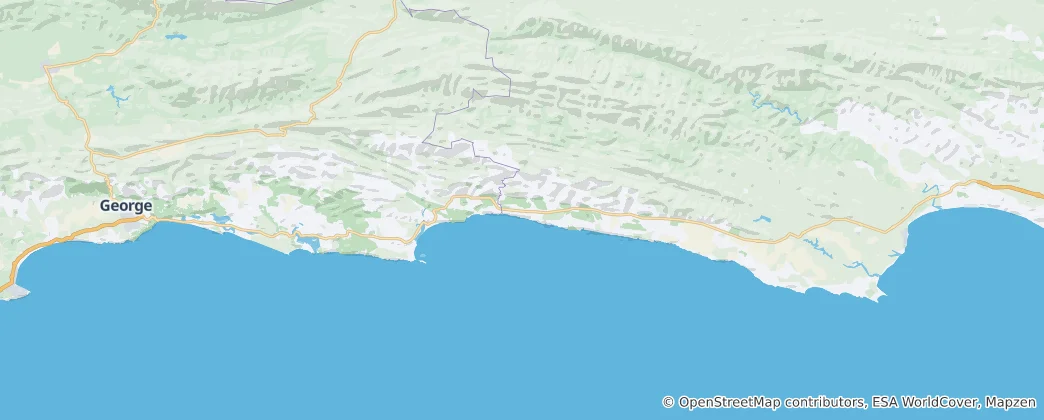 Mappa di Garden Route Biosphere Reserve