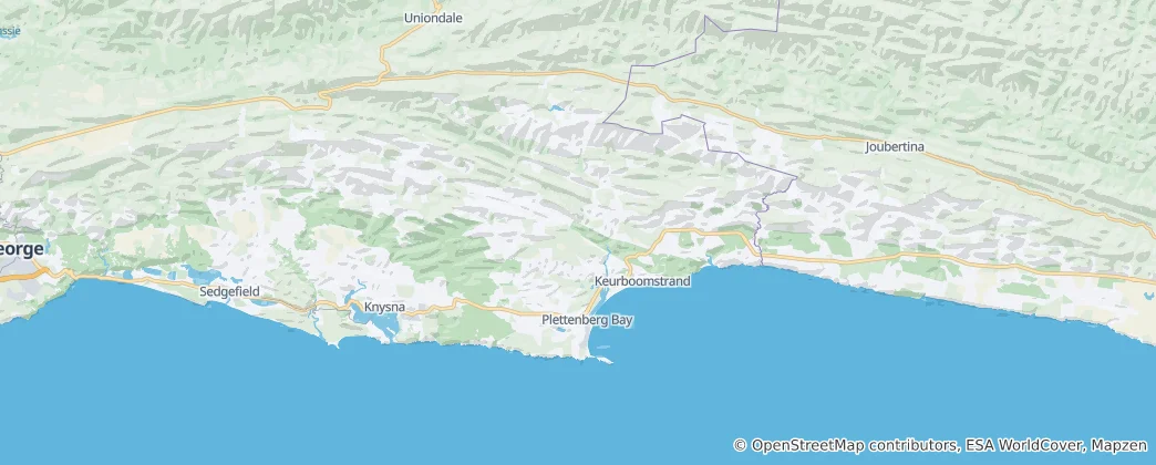 Mappa di Parco nazionale di Garden Route
