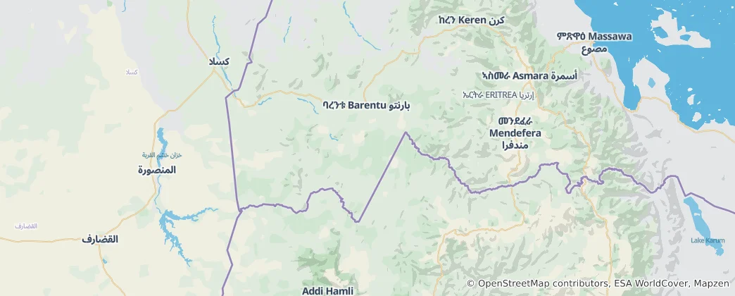 Map of Gash-Barka Region