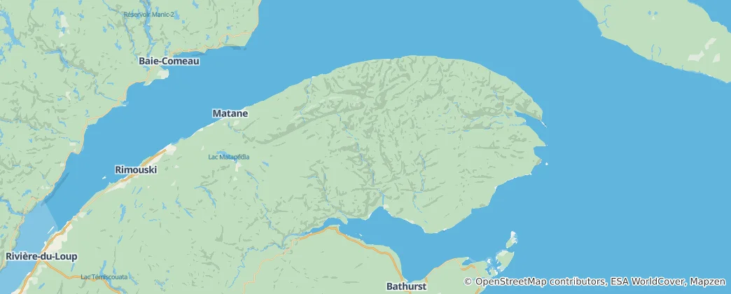 Mappa di Penisola Gaspé