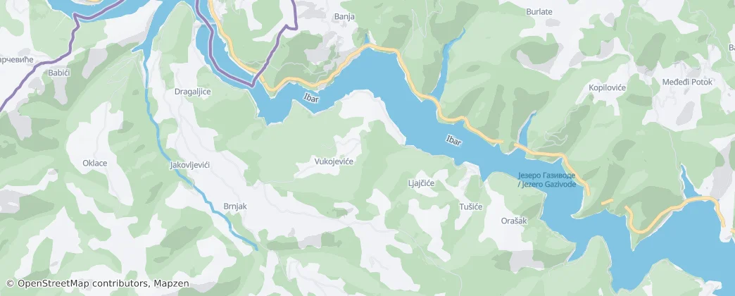 Gazivoda-See — Karte