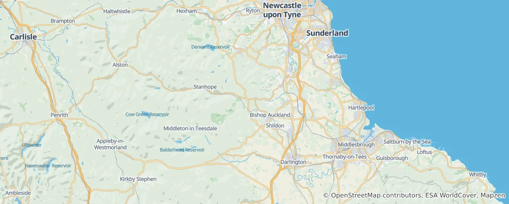 Mapa Durham