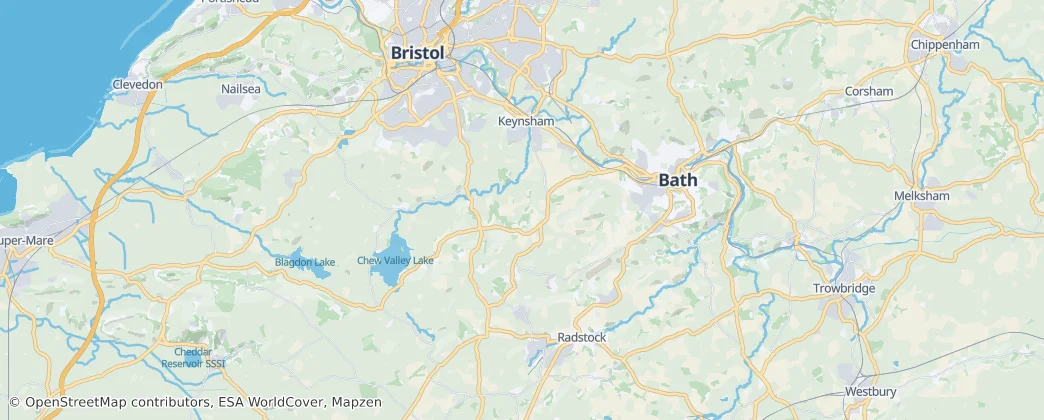Map of Bath and North East Somerset