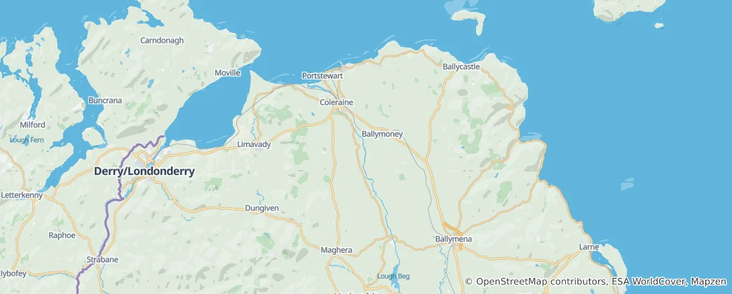 Karte von Causeway Coast and Glens